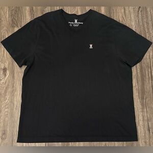 Men’s Psycho Bunny New York Embroidered Logo Black V-Neck T-Shirt- Size 2XL